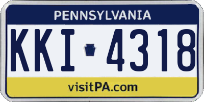 PA license plate KKI4318