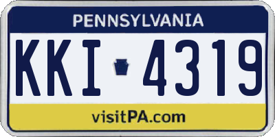 PA license plate KKI4319