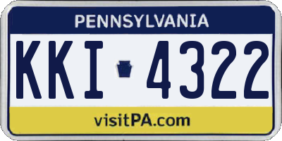 PA license plate KKI4322