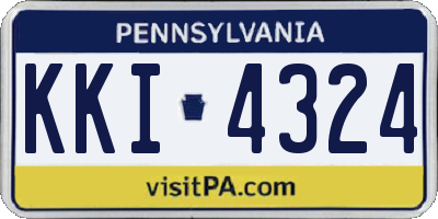 PA license plate KKI4324