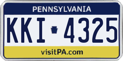 PA license plate KKI4325
