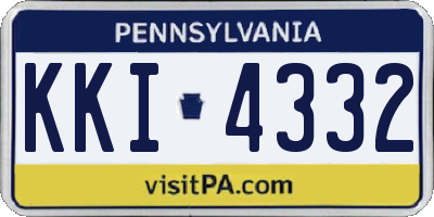 PA license plate KKI4332