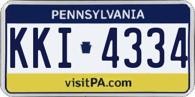 PA license plate KKI4334