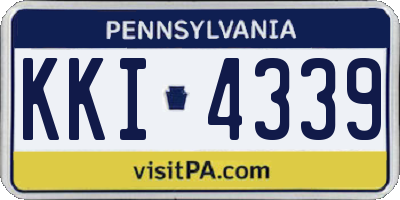 PA license plate KKI4339