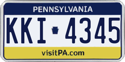 PA license plate KKI4345
