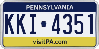 PA license plate KKI4351