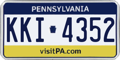 PA license plate KKI4352