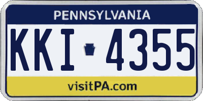 PA license plate KKI4355