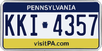 PA license plate KKI4357