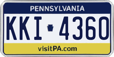 PA license plate KKI4360