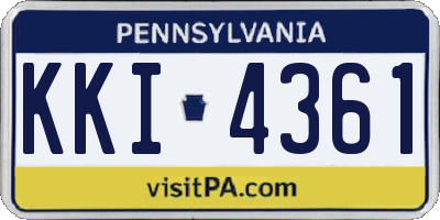 PA license plate KKI4361