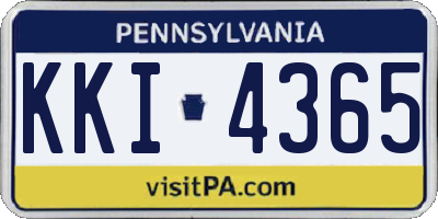 PA license plate KKI4365