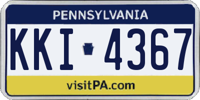 PA license plate KKI4367