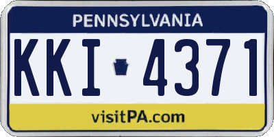 PA license plate KKI4371
