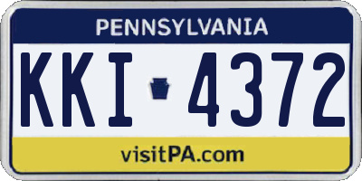 PA license plate KKI4372