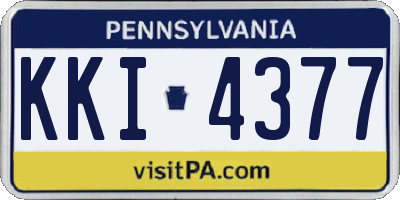 PA license plate KKI4377