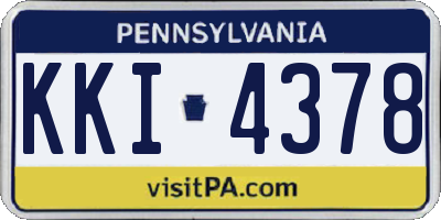 PA license plate KKI4378