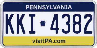 PA license plate KKI4382