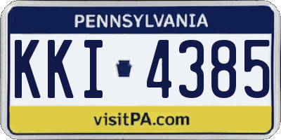 PA license plate KKI4385