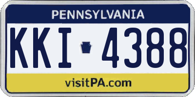 PA license plate KKI4388
