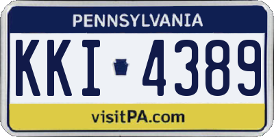 PA license plate KKI4389