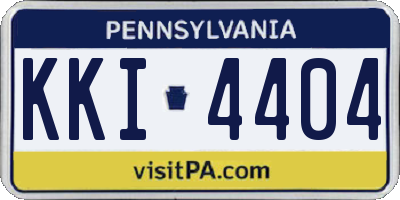 PA license plate KKI4404