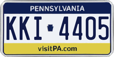PA license plate KKI4405