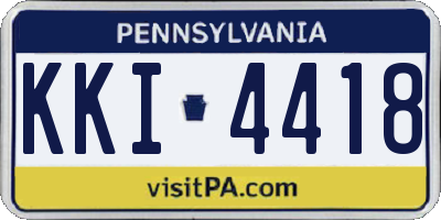 PA license plate KKI4418