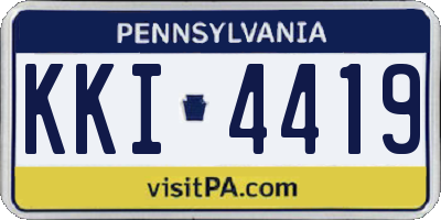 PA license plate KKI4419