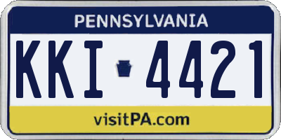 PA license plate KKI4421