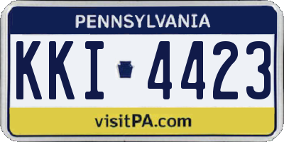 PA license plate KKI4423