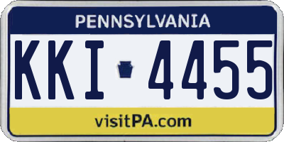 PA license plate KKI4455