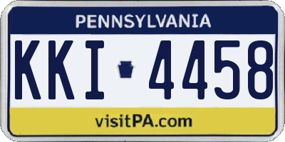 PA license plate KKI4458