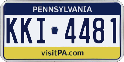 PA license plate KKI4481