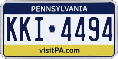 PA license plate KKI4494