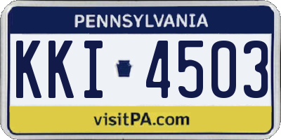 PA license plate KKI4503