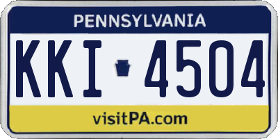 PA license plate KKI4504