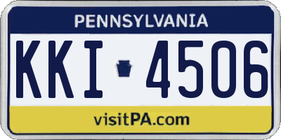 PA license plate KKI4506