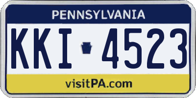 PA license plate KKI4523