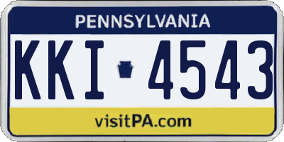 PA license plate KKI4543