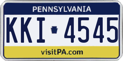 PA license plate KKI4545