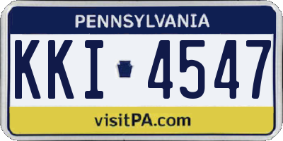 PA license plate KKI4547