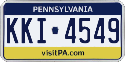 PA license plate KKI4549