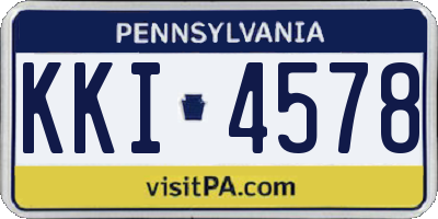 PA license plate KKI4578