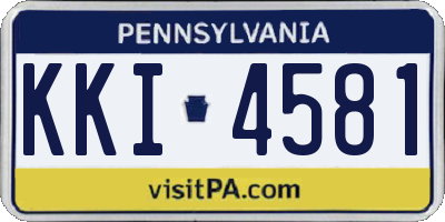 PA license plate KKI4581