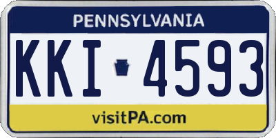 PA license plate KKI4593