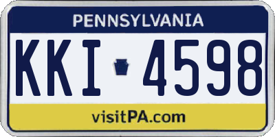 PA license plate KKI4598