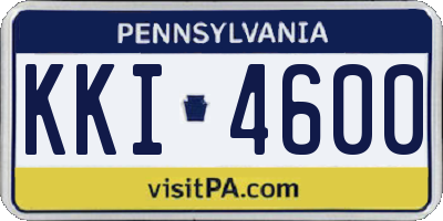PA license plate KKI4600