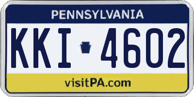 PA license plate KKI4602