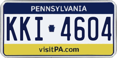 PA license plate KKI4604